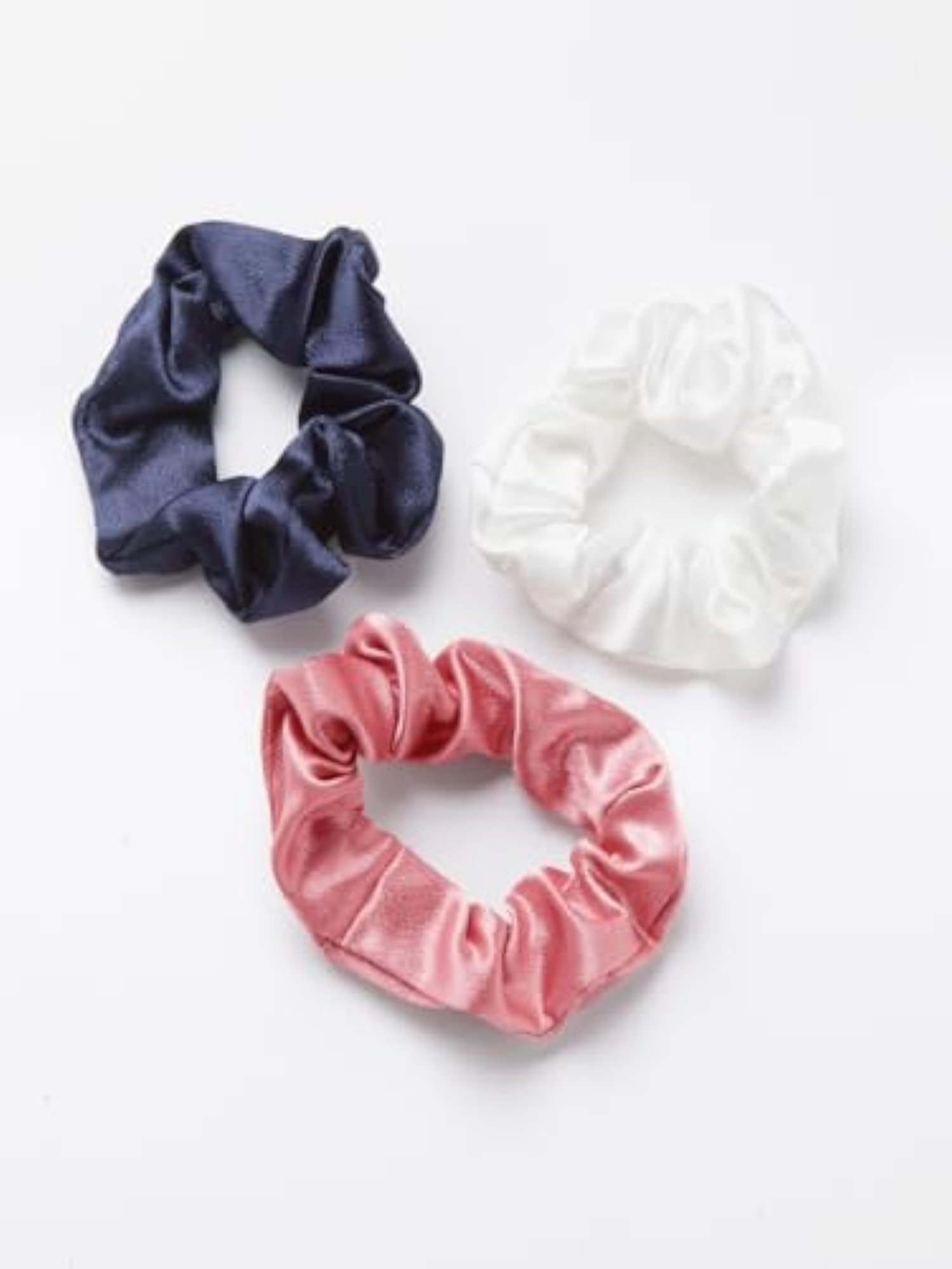Set of 3 Satin Ponytail Scrunchies, Elegant Hair Accessories